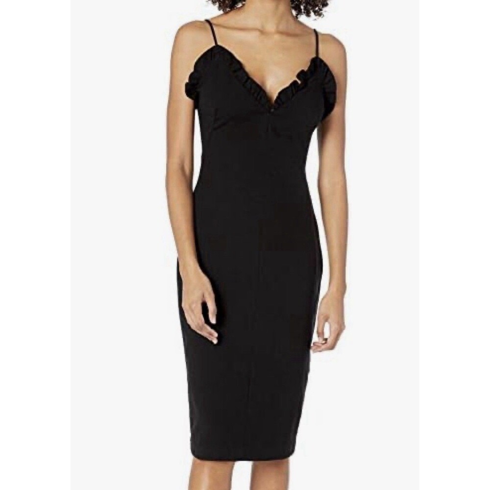 Black Halo Black Sleeveless Sheath Dress Pink Lined $399 New Cocktail Womens 4